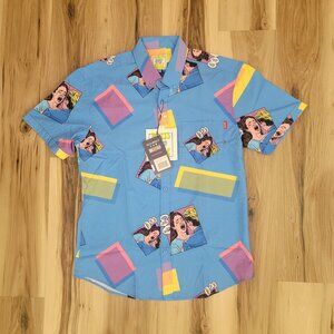 RSVLTS Shirt Mens Large Blue Jessie Spano So Excited Short Sleeve